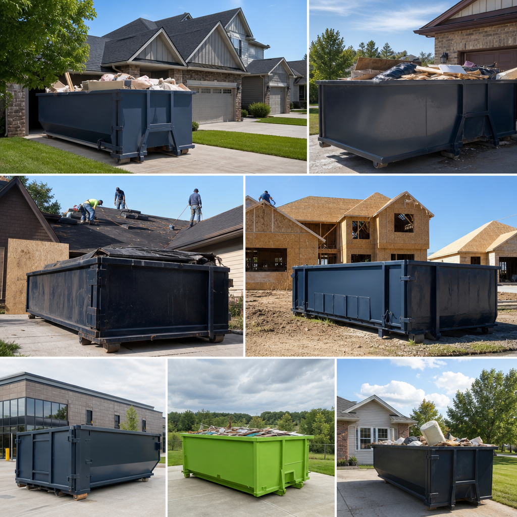 container, medium remodels usually fit a 20-yard container, and larger contracto
